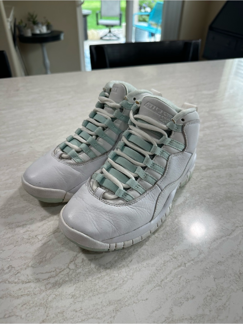 Womens 2005 Nike Air Jordan X 10 Ice Green White Mint Retro Qs Sz. 5.5